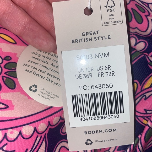 Boden Levanzo Ruched Halter Swimsuit fiesta multi color paisley Size US 6R - Picture 9 of 12